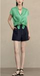 JAMES & CO SILK SHORT SLV BUTTON TOP