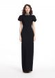 EMILY SHALANT BEADED FLORAL MOCK NECK GOWN