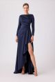 TERI JON LONG SLV SATIN GOWN