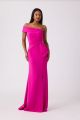 TERI JON ONE SHOULDER FLAT BOW DETAIL GOWN