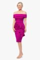 XSCAPE OFF SHOULDER SCUBA COCKTAIL DRESS