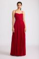 ZAC POSEN PLEATED CHIFFON GOWN