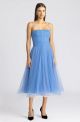 ZAC POSEN TULLE MIDI DRESS WITH CORSET