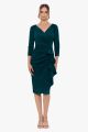 XSCAPE 3/4 SLEEVE WRAP DRESS