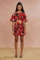 AMUR ELLE SMOCKED CROP TOP