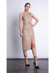 KARINA GRIMALDI CANDELARIA MIDI VEGAN LEATHER DRES