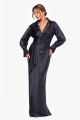 XSCAPE LONG SLEEVE DRAPE FRONT GOWN