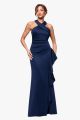 XSCAPE CROSSOVER HALTER GOWN