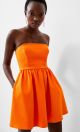 FRENCH CONNECTION STRAPLESS PEPLUM DRESS
