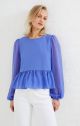 FRENCH CONNECTION GEORGETT PEPLUM TOP