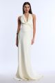 BCBGMAXAZRIA COWL HALTER GOWN