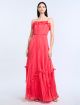 BCBGMAXAZRIA SHIRRING RUFFLE GOWN