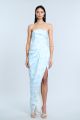 BCBGMAXAZRIA PLEAT BODICE WRAP SKIRT GOWN