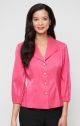 ALEX 3/4 SLV BUTTON FRONT SHIMMER BLOUSE