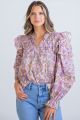 KARLIE FLORAL RUFFLE SLEEVE TO