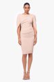 BETSY & ADAM CAPE BACK COCKTAIL DRESS