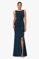 BETSY & ADAM HALF BOW RUFFLE FRONT GOWN