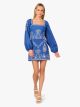 ADRIANNA PAPELL PRINTED LONG SLV SHORT DRESS
