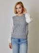 DESIGN HISTORY LS MIX MEDIA MOCK NECK TOP