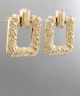 GOLDEN STELLA TEXTURED SQUARE CLIP EARRING