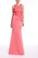 BADGLEY MISCHKA 3D FLORAL RACEER BACK GOWN