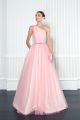 BADGLEY MISCHKA ONE SHOULDER TULLE GOWN