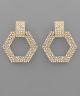 GS HEXAGON PAVE EARRING