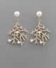 GS PAVED CORAL BRANCH EARRING