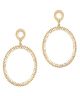 GS PAVE OVAL DROP EARRING