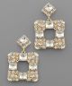 GOLDEN STELLA SQUARE CRYSTAL EARRING