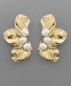 GS PEARL/GOLD FLORAL EARRING