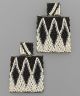 GS BLK & WHITE SQUARE EARRING