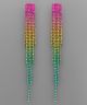 GS CRYSTAL SQUARE TASSEL EARRI