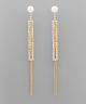 GS CRYSTAL THIN RECTANGLE & ROW EARRING