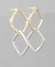 GS TWOTONE SQUARE LINK EARRING
