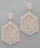 GS HEXAGON CRYSTAL FRINGE EARR