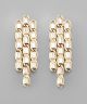 GS 3 ROW CRYSTAL CHAIN EARRING