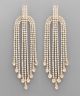 GS RHINESTONE RECTANGLE FRINGE EARRINGS