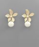 GS FLOWER & PEARL DANGLE EARRING