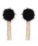 GS FUR & RHINE STONE DROP EARRING