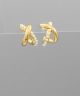 GS BEAD PEARL CROSSOVER EARRIN