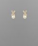 GS PAVE CRISSCROSS PEARL EARRINGS