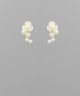 GS FLOWER PEARL LINEAR EARRING