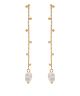 GS TRIMMED CHAIN BAROQUE PEARL EARRING