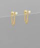 GS PEARL & CHAIN DROP EARRINGS