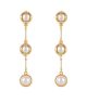 GS COVERED PEARL LINK 3 DROP EARRING