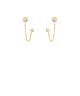 GS PAVE TWO ROUND LINKED CHAIN EARRING
