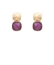 GA TEXTURED METAL & CUSHION EARRING