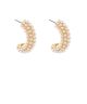 GS PAVE PEARL HOOPS