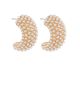 GS WIDE PAVE PEARL HOOPS